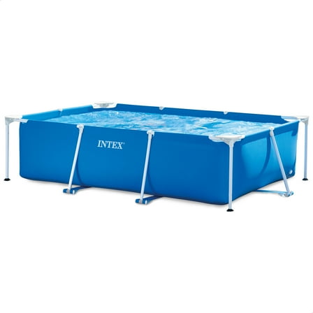 Open Box Intex 8.5'x26" Rectangular Frame Above Ground Backyard Swimming Pool