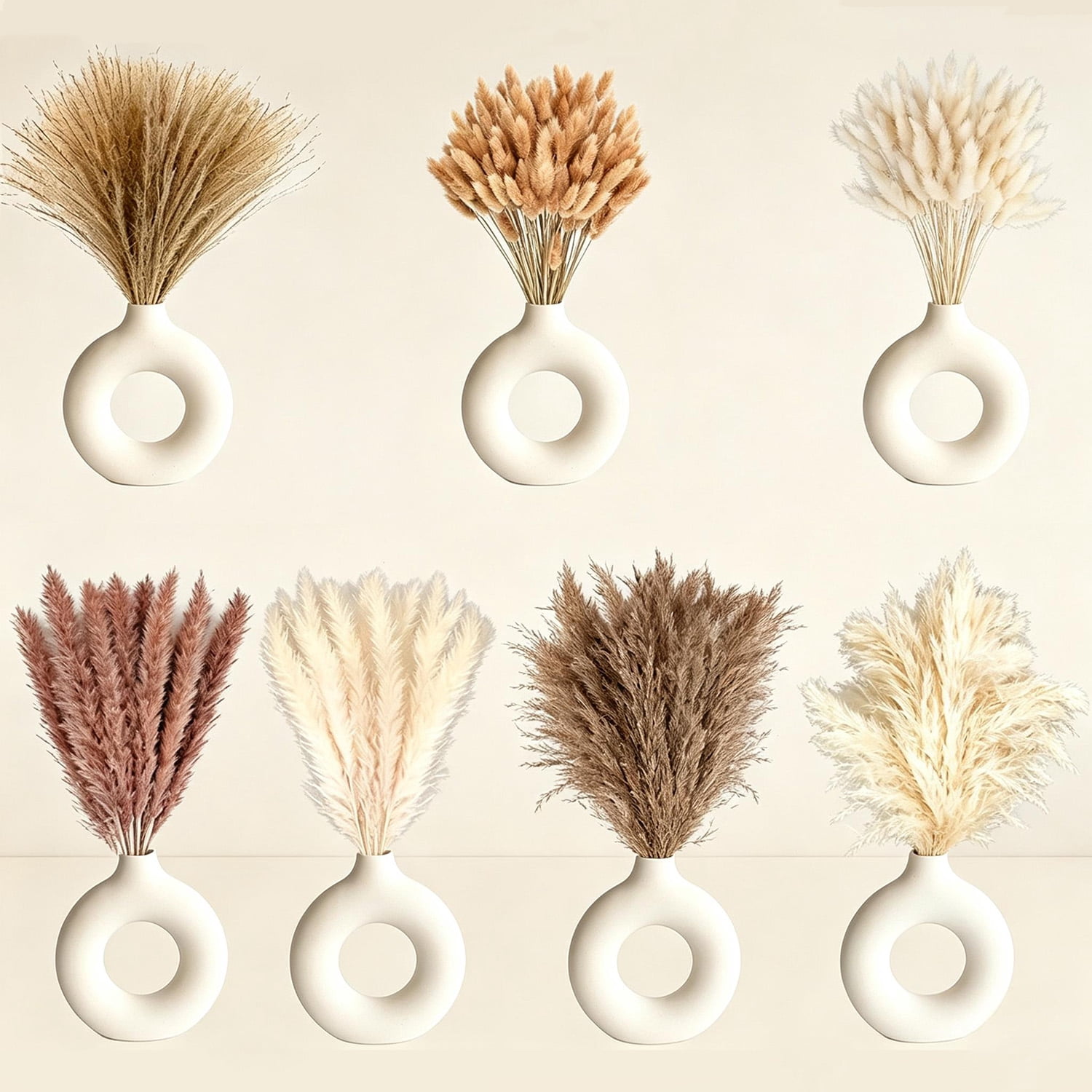 300 Pcs Dried Pampas Grass Decor, Dried Flower Bouquets for Wedding, Home, Centerpiece Table