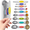 Coloredd, variant on Minteem 8-Piece Magnetic Stainless Steel Measuring Spoons Set Leveler Included, Black, Dual-Sided for Spice Jar & Liquid Measuring