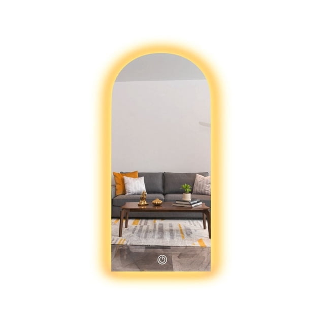 Espejo Con Luz Led Touch Cálida Forma Arco 40 X 80 Cm