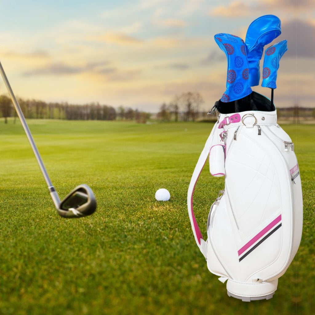 AOOOWER 3Pcs Gear Pattern Driver Headcover PU Golfs Club Head Cover for Drivers and Wood