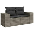 thumbnail image 3 of vidaXL 8 Piece Garden Sofa Set with Cushions Grey Poly Rattan, 3 of 5