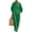 A529_Green, variant on Two Piece Sets for Women Summer Cotton Linen Button Stand Collar 7 Quarter Sleeves Wide Leg Pants Suit Female Breathable Outfit Wine S