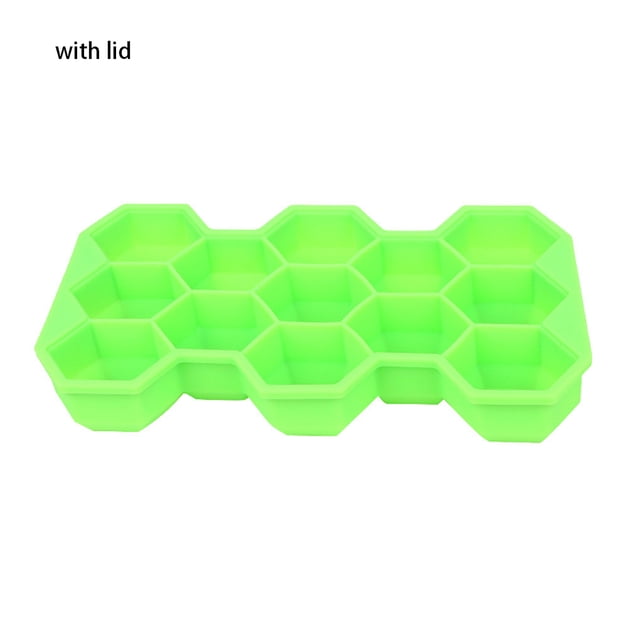 Bandeja de cubitos de hielo de silicona Worallymy molde de 13 cavidades con tapa molde en forma de panal DIY para bebidas whisky cócteles Worallymy JD735807203