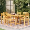thumbnail image 4 of vidaXL Solid Wood Teak Patio Dining Set Dinner Dinette Furniture 5/7 Piece, 4 of 7