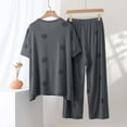 thumbnail image 4 of Jamicy Womens Lounge Set 2026 Summer Comfy 2 Piece Outfits Oversized Crew Neck Short Sleeve Tops & Wide Leg Pant Matching Sets Clothing, 4 of 5