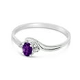 thumbnail image 3 of 10k White Gold Oval Amethyst And Diamond Ring, 3 of 6