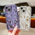 thumbnail image 6 of iPhone 14 Holographic Case, Cute Laser 3D Water Ripple Bling Glitter Luxury Plating Wave Shape Phone case for Women Girls Silicone Protection Cover (Light Purple), 6 of 18