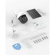 AOSU Solar Security Camera,5MP Wireless Outdoor Cameras,360° Surveillance,Auto Tracking, Human/Vehicle Detection,works with Alexa/Google Assistant