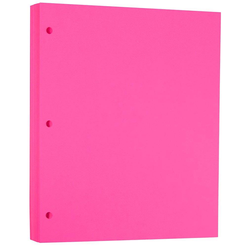 JAM Bright 3 Hole Punch Paper, 8.5x11, 500/Pack, 24lb Ultra Fuchsia