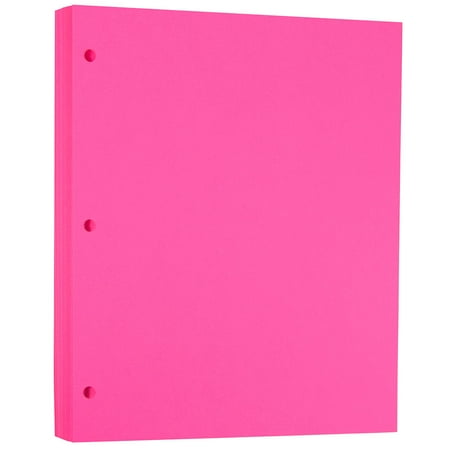 Printer Paper Jams JAM Paper Bright Color Paper, 8.5 x 11, 24 lb Brite Hue Ultra Fuchsia Pink 3 Hole Punch, 100 Sheets/pack ()