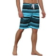 thumbnail image 4 of NOMADIC NOOK Men's Drawstring Stripes Color Block Beach Board Shorts 2 Pack, 4 of 5