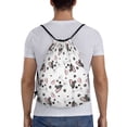thumbnail image 2 of Drawstring Backpack - Cute French Bulldog with Bow Splash Proof Small Drawstring Gym Bag for Women Men, Cinch Sports String Bag Backpack for Travel Swimming Beach, 2 of 8