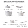 thumbnail image 2 of Country Kitchen Juego de utensilios de cocina antiadherentes de aluminio fundido: utensilios de cocina duraderos para cocinar todos los días, rombo crema, 11 piezas., 2 of 5