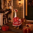 thumbnail image 4 of PiGOGI Christmas Snowflake Polka Dots Lace Dress Goose Costume Set for Porch Goose Outfit Holiday Outdoor Yard Decor (Goose Not Included), 4 of 6