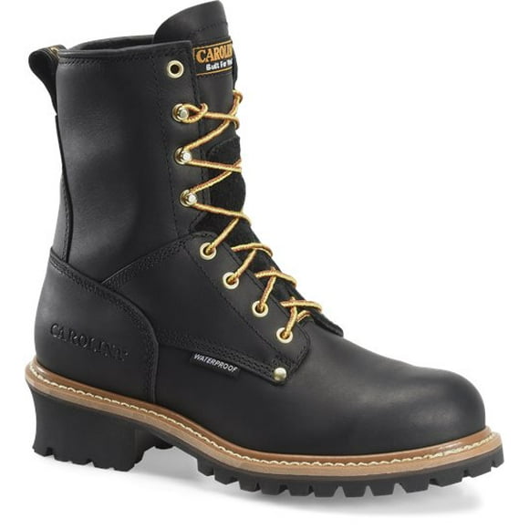 CAROLINA Men's 8" Elm Soft Toe Waterproof Logger Work Boot Black - CA8823