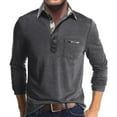 thumbnail image 2 of Ccpelsie Long Sleeve Henley Shirts for Men - Casual Fashion Crew Neck Men's Full Sleeve Tshirts Z3-Dark Gray,L, 2 of 7