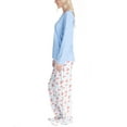 thumbnail image 2 of Goodnight Kiss Women's 3 Piece Pajama Set - Matching Slippers, Long Sleeve T-Shirt and Sleep Pants, Blue/Bears, S, 2 of 6