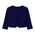 thumbnail image 3 of dazeni Women's 3/4 Sleeve Cardigan Jackets Fashion Open Front Cardigans Lightweigt Bolero Shrugs for Dresses Blue, 3 of 7