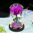 thumbnail image 5 of Margarine Rose and Preserved Rose in Glass Dome, Made from Artificial Preserved Flowers, Roses Never Withered Gift for Her, Valentine's, Mother's Day, Birthday (with Gift Box), 5 of 7