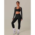 thumbnail image 6 of IDOPIP Workout Sets for Women 3 Piece Long Sleeve Shrug with Seamless Halter Sports Bra High Waist Leggings Gym Yoga Active Outfits M Black, 6 of 8