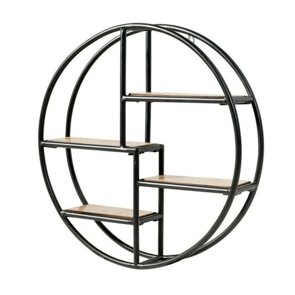 FASCK Wall Mounted Shelf, 4-Tier Circular Hanging Storage Rack, Space-Saving Organizer for Bathroom, Kitchen, Bedroom, No Drilling Needed