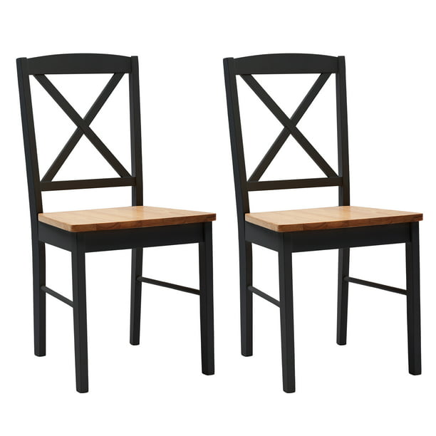 Duhome Set Of 2 Dining Chairs With, Black Cross Back Dining Room Chairs