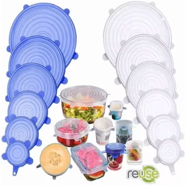 Silicone Stretch Reusable Airtight Food Covers 12 Count