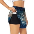thumbnail image 1 of Balery White Jellyfish Dansing in the Ocean Pantalones cortos deportivos para mujer con forro y dos bolsillos, elásticos, para entrenamiento, gimnasio, yoga-XX-Large, 1 of 7