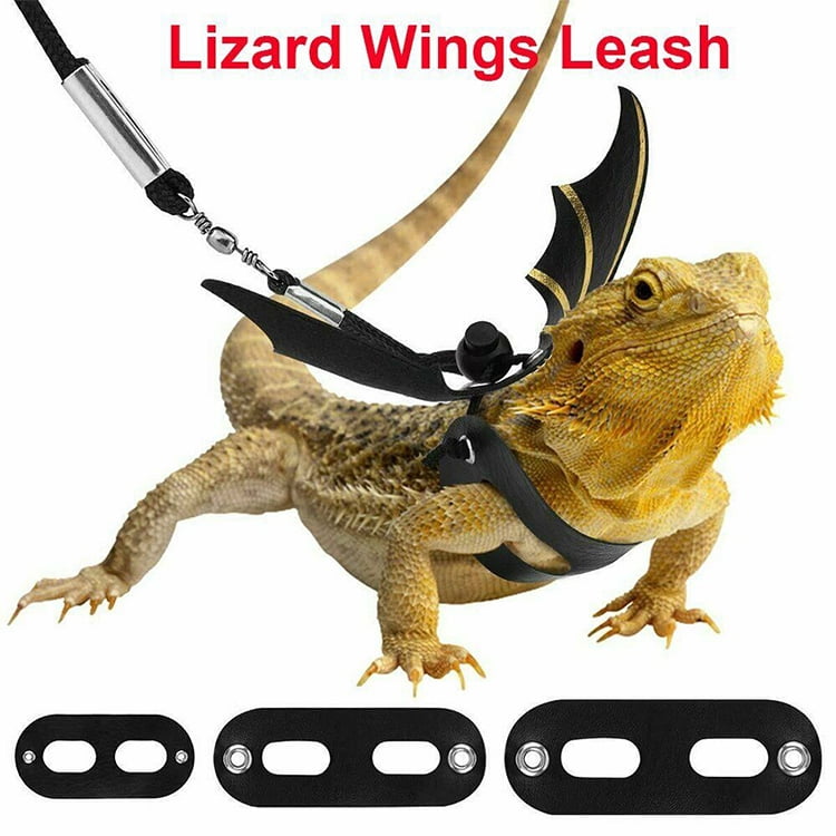 Adjustable Lizard Leash with Wings Pet Reptile Gecko Bearded Dragon Harness Strap