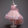 thumbnail image 4 of Girl Rose Ruffle Tiered Tutu Gown Flower Girl‘s Sleeveless Lace Princess Dresses with Long Hem Party Ball Tulle Pageant Gowns for Wedding, Birthday, Christmas - 3-10T, 4 of 10