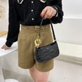 thumbnail image 4 of Bolsa Bolso de mano para axilas de color puro con patrón de cocodrilo para mujer a la moda (negro) JShteea Para Estrenar, 4 of 9