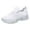 White, variant on Platform Sneakers for Women Solid Color Knit Mesh Breathable Slip on Walking Shoes Comfy Stretch Lace up Athletic Shoes White Size 7