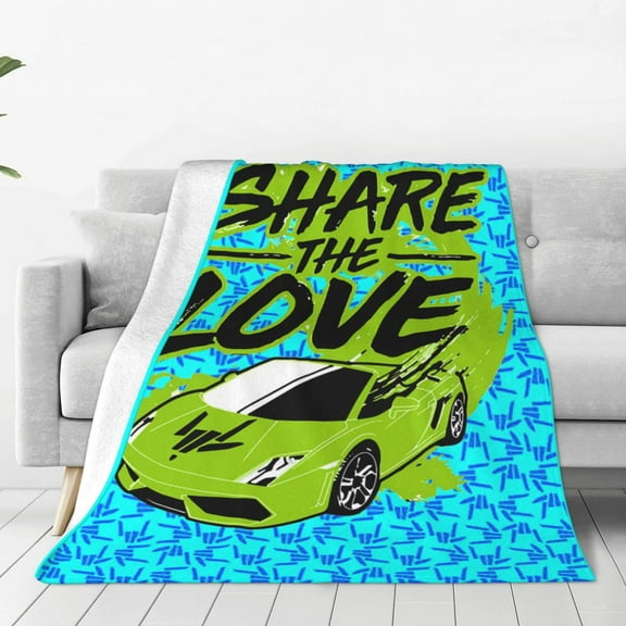 Share The Love Ultra-Soft Micro Fleece Blanket Cozy Blanket Thick Warm Plush Throw Blanket Sofa Cushion