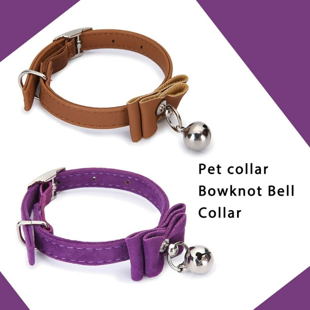 Billuyoard Collar para perro con campana y lazo, ajustable, duradero y elegante, con hebillas ajustables para querida mascota Suministros para perros