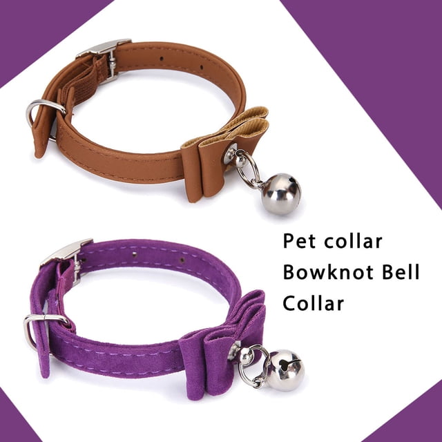 Billuyoard Collar para perro con campana y lazo, ajustable, duradero y elegante, con hebillas ajustables para querida mascota Suministros para perros