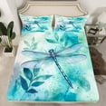 thumbnail image 2 of jejeloiu Cute Dragonfly Twin Sheet Sets,Blue Splatter Ink Bedding For Girls Teens 3 Pieces, 2 of 7