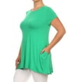 thumbnail image 2 of Women's Casual Solid Color Short Sleeve Tunic Top With Pockets, 2 of 5