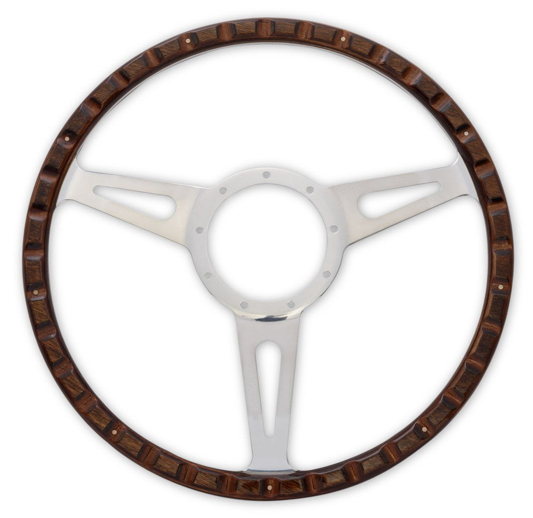 Scott Drake S1MS-3600-WG Cobra Style Wood & Aluminum 15" 9 Hole Steering Wheel