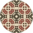 thumbnail image 1 of Ahgly Company Indoor Round Patterned Blood Red Brown Area Rugs, 8' Round, 1 of 6