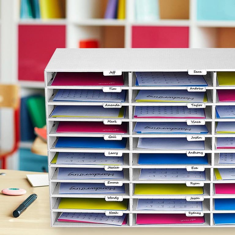 AdirOffice 30-Slot White Classroom Upright Vertical Folder File