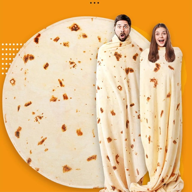 Manta de burrito para primera , manta de entretenimiento para niños, manta forma forma taco, manta para interiores, exteriores, hogar y Tortilla B 150cm perfecl Manta de burrito