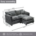 thumbnail image 2 of Gexpusm Sectional Sofa L Shaped Couch with Ottoman Living Room Sleeper Set, 2 Seats with Chenille and Double Layer Cushions 77" W.Gray, 2 of 6