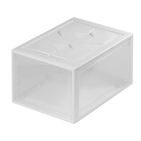 

1pc Transparent Plastic Basketball Shoe Box Shoe Cabinet Sturdy Shoes Container for Home Store Use (White)