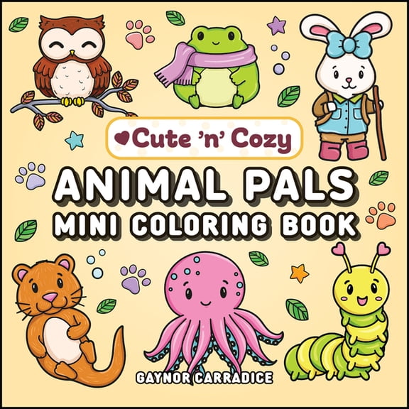 Cute and Cozy Animal Pals Mini Coloring Book, (Paperback)