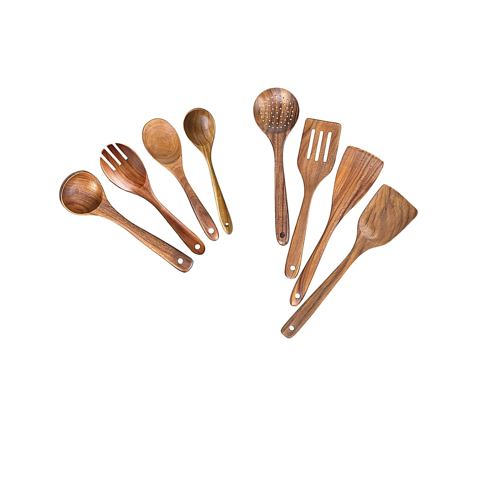 Wooden Spoons for Cooking Teak Wooden Kitchen Utensils Set Wooden Cooking Utensils 8Pcs Wooden Spatulas Wooden Utensils for Cooking 