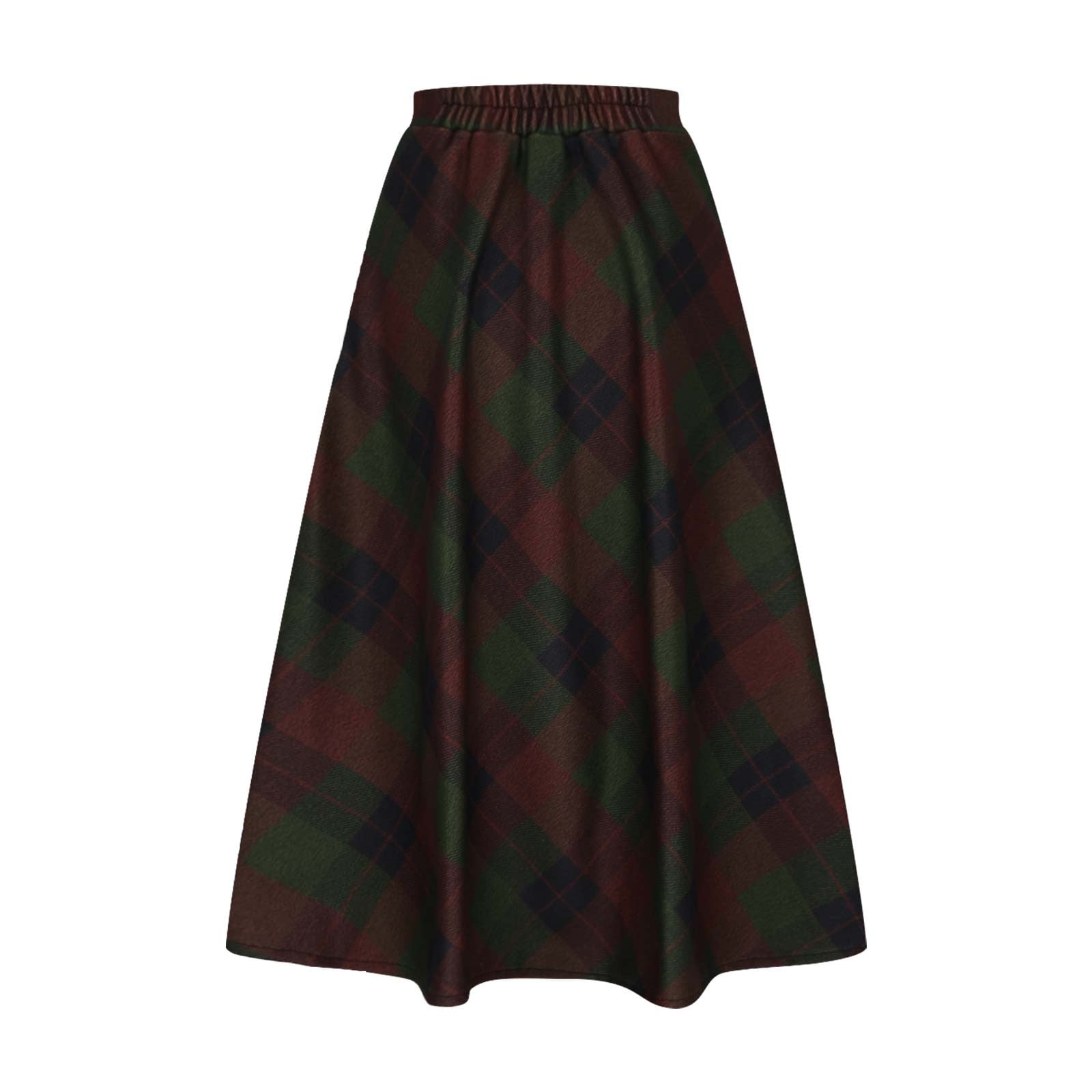 Cavosen Skirts for Women Trendy Summer Midi Calf Length Skirts Woolen Pencil Skirts High Waist Plaid Summer Skirts Vintage Retro Dress Athletic Beachwear Resortwear Green XL