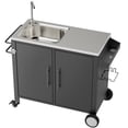 thumbnail image 6 of Olurrisa Outdoor Grill Table with Sink, Grill Cart with 304 Stainless Steel Sink and Cabinet, Outdoor Grill Cart,Outdoor Cart Sink Station with Wheels, L38" x W18" x H35", 6 of 7