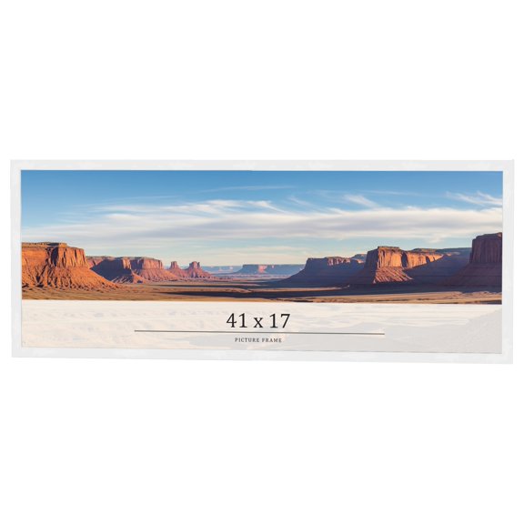 41x17 Frame White Real Wood Picture Frame Width 0.75 inches | Interior Frame Depth 0.5 inches |