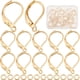 thumbnail image 1 of 1 caja de 50 juegos de accesorios para aretes de acero inoxidable chapados en oro de 24 quilates con cierre de palanca, ganchos para aretes franceses, accesorios con anillos de salto, 1 of 9
